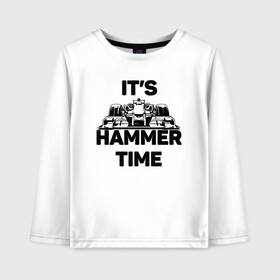 Детский лонгслив хлопок с принтом Its hammer time в Санкт-Петербурге, 100% хлопок | круглый вырез горловины, полуприлегающий силуэт, длина до линии бедер | hammer time | lewis hamilton | льюис хэмильтон