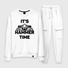 Женский костюм хлопок с принтом Its hammer time в Санкт-Петербурге, 100% хлопок | на свитшоте круглая горловина, мягкая резинка по низу. Брюки заужены к низу, на них два вида карманов: два 