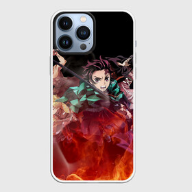 Чехол для iPhone 13 Pro Max с принтом Kimetsu no Yaiba в пламени в Санкт-Петербурге,  |  | Тематика изображения на принте: demon slayer | demon slayer: kimetsu no yaiba | kimetsu | kimetsu no yaiba | nezuko | slayer | tanjiro | клинок рассекающий демонов | незуко | танджиро | шинобу кочо