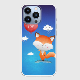 Чехол для iPhone 13 Pro с принтом Милый лисенок в Санкт-Петербурге,  |  | fox | венок | животные | лиса | лисенок | лисичка | полевые цветы | полынь | рисунок | ромашки | стикер | цветы