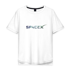 Мужская футболка хлопок Oversize с принтом SpaceX в Санкт-Петербурге, 100% хлопок | свободный крой, круглый ворот, “спинка” длиннее передней части | space | spacex | tesla | астрономия | илон маск | космонавт | космос | прикольная надпись | спэйс икс