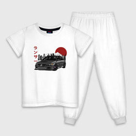 Детская пижама хлопок с принтом Mitsubishi Lancer Evolution IX в Санкт-Петербурге, 100% хлопок |  брюки и футболка прямого кроя, без карманов, на брюках мягкая резинка на поясе и по низу штанин
 | 