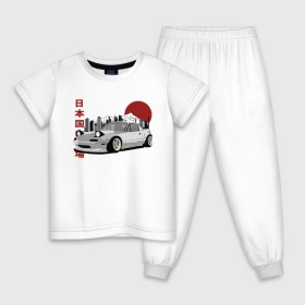 Детская пижама хлопок с принтом Mazda MX-5/Miata в Санкт-Петербурге, 100% хлопок |  брюки и футболка прямого кроя, без карманов, на брюках мягкая резинка на поясе и по низу штанин
 | 