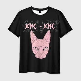 Мужская футболка 3D с принтом Кис-Кис в Санкт-Петербурге, 100% полиэфир | прямой крой, круглый вырез горловины, длина до линии бедер | punk | punk rock | rock | алина олешева | кис | кис кис | кокос | панк | панк рок | рок | софья сомусева | хмурый