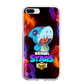 Чехол для iPhone 7Plus/8 Plus матовый с принтом BRAWL STARS LEON SHARK в Санкт-Петербурге, Силикон | Область печати: задняя сторона чехла, без боковых панелей | bibi | brawl stars | crow | el brown | leon | leon shark | max | sally leon | shark | stars | акула | биби | ворон | леон