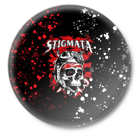 Значок с принтом Stigmata | Стигмата (Z) в Санкт-Петербурге,  металл | круглая форма, металлическая застежка в виде булавки | music | rock | stigmata | альтернатива | музыка | рок | стигмата | тарас уманскии