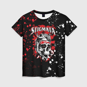 Женская футболка 3D с принтом Stigmata в Санкт-Петербурге, 100% полиэфир ( синтетическое хлопкоподобное полотно) | прямой крой, круглый вырез горловины, длина до линии бедер | music | rock | stigmata | альтернатива | музыка | рок | стигмата | тарас уманскии