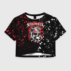 Женская футболка Crop-top 3D с принтом Stigmata в Санкт-Петербурге, 100% полиэстер | круглая горловина, длина футболки до линии талии, рукава с отворотами | music | rock | stigmata | альтернатива | музыка | рок | стигмата | тарас уманскии