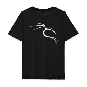 Мужская футболка хлопок Oversize с принтом Kali Linux в Санкт-Петербурге, 100% хлопок | свободный крой, круглый ворот, “спинка” длиннее передней части | Тематика изображения на принте: kali | linux | кали | линукс