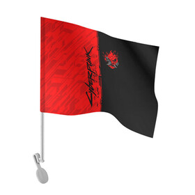 Флаг для автомобиля с принтом CYBERPUNK 2077 | КИБЕРПАНК (Z) в Санкт-Петербурге, 100% полиэстер | Размер: 30*21 см | cd project red | cyberpunk 2077 | keanu reeves | samurai | киану ривз | киберпанк 2077 | самураи