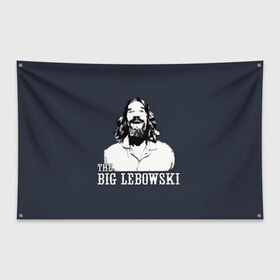 Флаг-баннер с принтом The Big Lebowski в Санкт-Петербурге, 100% полиэстер | размер 67 х 109 см, плотность ткани — 95 г/м2; по краям флага есть четыре люверса для крепления | dude | film | бриджес | герой | джефф | джеффри | дюдя | комедия | лебовски | персонаж | фильм | чувак