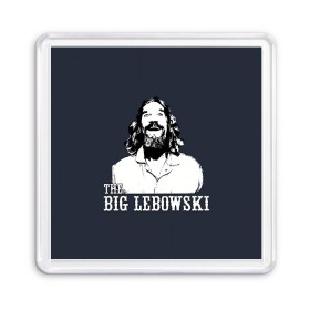 Магнит 55*55 с принтом The Big Lebowski в Санкт-Петербурге, Пластик | Размер: 65*65 мм; Размер печати: 55*55 мм | Тематика изображения на принте: dude | film | бриджес | герой | джефф | джеффри | дюдя | комедия | лебовски | персонаж | фильм | чувак