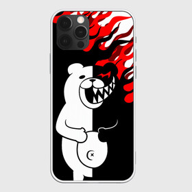 Чехол для iPhone 12 Pro с принтом MONOKUMA. в Санкт-Петербурге, силикон | область печати: задняя сторона чехла, без боковых панелей | anime | bear | black  white | danganronpa | kurokuma | monodam | monokuma | monomi | monotaro | pink | rabbit | school | shirokuma | аниме | главарь | мoноми | монокума | черно белый | школа