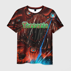 Мужская футболка 3D с принтом Terraria в Санкт-Петербурге, 100% полиэфир | прямой крой, круглый вырез горловины, длина до линии бедер | minecraft | terraria | инди игры | майнкрафт | террария
