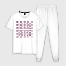 Мужская пижама хлопок с принтом Abstract circles в Санкт-Петербурге, 100% хлопок | брюки и футболка прямого кроя, без карманов, на брюках мягкая резинка на поясе и по низу штанин
 | 