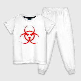 Детская пижама хлопок с принтом BIOHAZARD в Санкт-Петербурге, 100% хлопок |  брюки и футболка прямого кроя, без карманов, на брюках мягкая резинка на поясе и по низу штанин
 | biohazard | radiation | re | re3 | residenr evil | toxic | virusвирус | world war z | биохазард | обитель зла | радиация | токсик | эпидемия