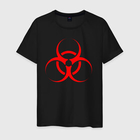 Мужская футболка хлопок с принтом BIOHAZARD в Санкт-Петербурге, 100% хлопок | прямой крой, круглый вырез горловины, длина до линии бедер, слегка спущенное плечо. | Тематика изображения на принте: biohazard | radiation | re | re3 | residenr evil | toxic | virusвирус | world war z | биохазард | обитель зла | радиация | токсик | эпидемия