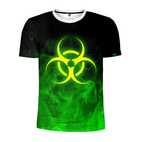 Мужская футболка 3D спортивная с принтом BIOHAZARD в Санкт-Петербурге, 100% полиэстер с улучшенными характеристиками | приталенный силуэт, круглая горловина, широкие плечи, сужается к линии бедра | Тематика изображения на принте: biohazard | radiation | re | re3 | residenr evil | toxic | virusвирус | world war z | биохазард | обитель зла | радиация | токсик | эпидемия