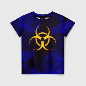 Детская футболка 3D с принтом BIOHAZARD в Санкт-Петербурге, 100% гипоаллергенный полиэфир | прямой крой, круглый вырез горловины, длина до линии бедер, чуть спущенное плечо, ткань немного тянется | biohazard | radiation | re | re3 | residenr evil | toxic | virusвирус | world war z | биохазард | обитель зла | радиация | токсик | эпидемия