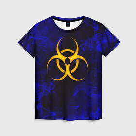 Женская футболка 3D с принтом BIOHAZARD в Санкт-Петербурге, 100% полиэфир ( синтетическое хлопкоподобное полотно) | прямой крой, круглый вырез горловины, длина до линии бедер | biohazard | radiation | re | re3 | residenr evil | toxic | virusвирус | world war z | биохазард | обитель зла | радиация | токсик | эпидемия