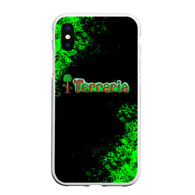 Чехол для iPhone XS Max матовый с принтом Terraria в Санкт-Петербурге, Силикон | Область печати: задняя сторона чехла, без боковых панелей | action | minecraft | terraria | игра | компьютерная игра | приключение | терария | террария