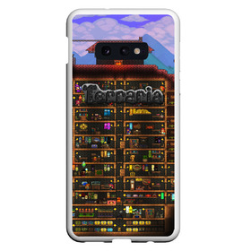 Чехол для Samsung S10E с принтом TERRARIA в Санкт-Петербурге, Силикон | Область печати: задняя сторона чехла, без боковых панелей | Тематика изображения на принте: game | pixel | terraria | игра | пиксель | террариа