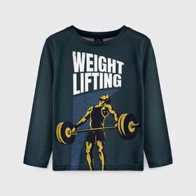 Детский лонгслив 3D с принтом Wheight lifting в Санкт-Петербурге, 100% полиэстер | длинные рукава, круглый вырез горловины, полуприлегающий силуэт
 | lifting | wheight lifting | wheightlifting | тяжелая атлетика | штанга | штангист