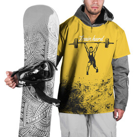 Накидка на куртку 3D с принтом Train hard в Санкт-Петербурге, 100% полиэстер |  | lifting | wheight lifting | wheightlifting | тяжелая атлетика | штанга | штангист
