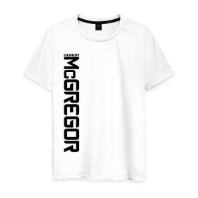 Мужская футболка хлопок с принтом Конор МакГрегор в Санкт-Петербурге, 100% хлопок | прямой крой, круглый вырез горловины, длина до линии бедер, слегка спущенное плечо. | 