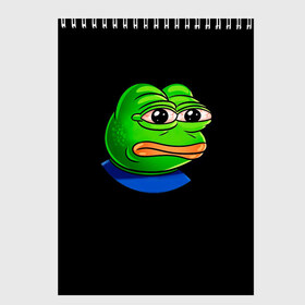 Скетчбук с принтом Frog в Санкт-Петербурге, 100% бумага
 | 48 листов, плотность листов — 100 г/м2, плотность картонной обложки — 250 г/м2. Листы скреплены сверху удобной пружинной спиралью | animal | frog | head | meme | голова | животные | лягушка | мем | прикол | юмор