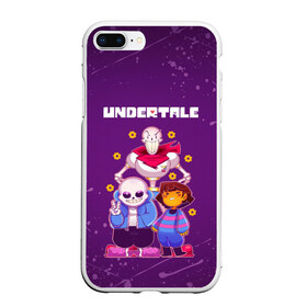 Чехол для iPhone 7Plus/8 Plus матовый с принтом UNDERTALE в Санкт-Петербурге, Силикон | Область печати: задняя сторона чехла, без боковых панелей | asriel dreemurr | chara | frisk | gaster blaster | sans | undertale | азриэль дримурр | андертейл | андрайн | гастер | меттатон | санс | фриск | чара