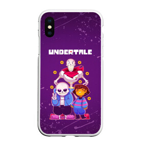 Чехол для iPhone XS Max матовый с принтом UNDERTALE в Санкт-Петербурге, Силикон | Область печати: задняя сторона чехла, без боковых панелей | asriel dreemurr | chara | frisk | gaster blaster | sans | undertale | азриэль дримурр | андертейл | андрайн | гастер | меттатон | санс | фриск | чара