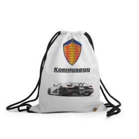 Рюкзак-мешок 3D с принтом Koenigsegg в Санкт-Петербурге, 100% полиэстер | плотность ткани — 200 г/м2, размер — 35 х 45 см; лямки — толстые шнурки, застежка на шнуровке, без карманов и подкладки | футболка 3d с принтом koenigsegg