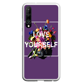 Чехол для Honor P30 с принтом Love Yourself в Санкт-Петербурге, Силикон | Область печати: задняя сторона чехла, без боковых панелей | bangtan | bighit | boy | fake love | j hope | jimin | jin | jungkook | korea | kpop | live | luv | mic drop | rm | suga | v | with | бтс | кей | поп