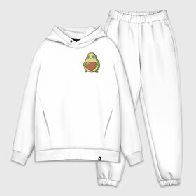 Мужской костюм хлопок OVERSIZE с принтом Avocado Heart в Санкт-Петербурге,  |  | avocado | heart | sticker | vegan | vegetarian | авокадо | веган | вегетарианство | сердце | стикер