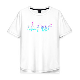 Мужская футболка хлопок Oversize с принтом LIL PEEP (НА СПИНЕ) в Санкт-Петербурге, 100% хлопок | свободный крой, круглый ворот, “спинка” длиннее передней части | lil peep | lil prince | pink | зарубежная музыка | лил пип | маленький принц