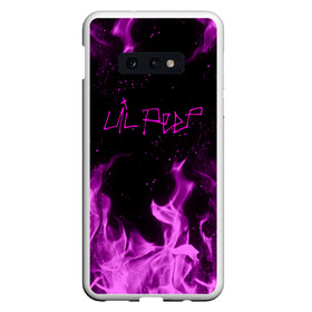 Чехол для Samsung S10E с принтом LIL PEEP FIRE в Санкт-Петербурге, Силикон | Область печати: задняя сторона чехла, без боковых панелей | Тематика изображения на принте: lil peep | lil prince | pink | зарубежная музыка | лил пип | маленький принц