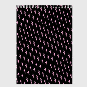 Скетчбук с принтом LiL PEEP Pattern в Санкт-Петербурге, 100% бумага
 | 48 листов, плотность листов — 100 г/м2, плотность картонной обложки — 250 г/м2. Листы скреплены сверху удобной пружинной спиралью | lil peep | lil prince | pink | зарубежная музыка | лил пип | маленький принц