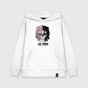 Детская толстовка хлопок с принтом Lil Peep в Санкт-Петербурге, 100% хлопок | Круглый горловой вырез, эластичные манжеты, пояс, капюшен | lil | lil peep | music | new | peep | rap | rip | skull | лил | музыка | пеп | пип | рэп | рэпер | скилет | череп