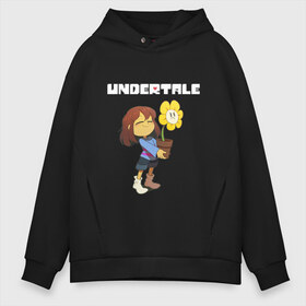 Мужское худи Oversize хлопок с принтом UNDERTALE в Санкт-Петербурге, френч-терри — 70% хлопок, 30% полиэстер. Мягкий теплый начес внутри —100% хлопок | боковые карманы, эластичные манжеты и нижняя кромка, капюшон на магнитной кнопке | Тематика изображения на принте: asriel dreemurr | chara | frisk | gaster blaster | sans | undertale | азриэль дримурр | андертейл | андрайн | гастер | меттатон | санс | фриск | чара