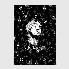 Постер с принтом LIL PEEP в Санкт-Петербурге, 100% бумага
 | бумага, плотность 150 мг. Матовая, но за счет высокого коэффициента гладкости имеет небольшой блеск и дает на свету блики, но в отличии от глянцевой бумаги не покрыта лаком | lil peep | lil prince | pink | зарубежная музыка | лил пип | маленький принц