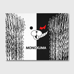 Альбом для рисования с принтом MONOKUMA в Санкт-Петербурге, 100% бумага
 | матовая бумага, плотность 200 мг. | anime | bear | black  white | danganronpa | kurokuma | monodam | monokuma | monomi | monotaro | pink | rabbit | school | shirokuma | аниме | главарь | мoноми | монокума | черно белый | школа