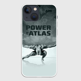Чехол для iPhone 13 mini с принтом Power of the Atlas в Санкт-Петербурге,  |  | Тематика изображения на принте: atlas | power | powerlifting | sport | strength | weightlifting | атлант | бодибилдинг | качок | пауэрлифтинг | сила | спорт