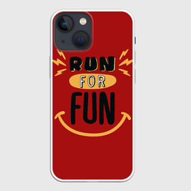 Чехол для iPhone 13 mini с принтом Бег для удовольствия в Санкт-Петербурге,  |  | fun | like | run | бег | вип | девушке | дочке | другу | жене | лайк | любимой | любимому | маме | мужу | надпись | надпись на английском | папе | парню | приколы | сыну | текст | топ | удовольствие