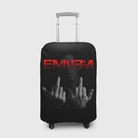 Чехол для чемодана 3D с принтом EMINEM | ЭМИНЕМ (Z) в Санкт-Петербурге, 86% полиэфир, 14% спандекс | двустороннее нанесение принта, прорези для ручек и колес | eminem | rap | зарубежный реп | реп | эминем