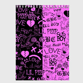 Скетчбук с принтом LIL PEEP LOGOBOMBING BLACK PINK в Санкт-Петербурге, 100% бумага
 | 48 листов, плотность листов — 100 г/м2, плотность картонной обложки — 250 г/м2. Листы скреплены сверху удобной пружинной спиралью | Тематика изображения на принте: lil peep | lil prince | pink | зарубежная музыка | лил пип | маленький принц