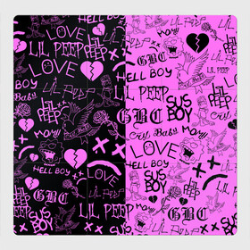 Магнитный плакат 3Х3 с принтом LIL PEEP LOGOBOMBING BLACK PINK в Санкт-Петербурге, Полимерный материал с магнитным слоем | 9 деталей размером 9*9 см | lil peep | lil prince | pink | зарубежная музыка | лил пип | маленький принц