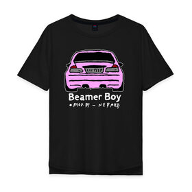 Мужская футболка хлопок Oversize с принтом LIL PEEP BEAMER BOY в Санкт-Петербурге, 100% хлопок | свободный крой, круглый ворот, “спинка” длиннее передней части | 