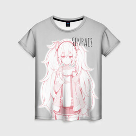 Женская футболка 3D с принтом Kawaii loli anime в Санкт-Петербурге, 100% полиэфир ( синтетическое хлопкоподобное полотно) | прямой крой, круглый вырез горловины, длина до линии бедер | anime | loli | manga | pink | sempai | senpai | аниме | лоли | манга | розовый | семпай | тян