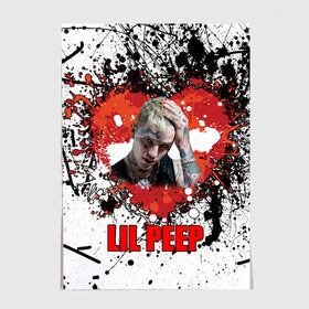 Постер с принтом Lil Peep в Санкт-Петербурге, 100% бумага
 | бумага, плотность 150 мг. Матовая, но за счет высокого коэффициента гладкости имеет небольшой блеск и дает на свету блики, но в отличии от глянцевой бумаги не покрыта лаком | lil | peep | автор | модель | певец | рэпер | хип хоп | эмо рэп.